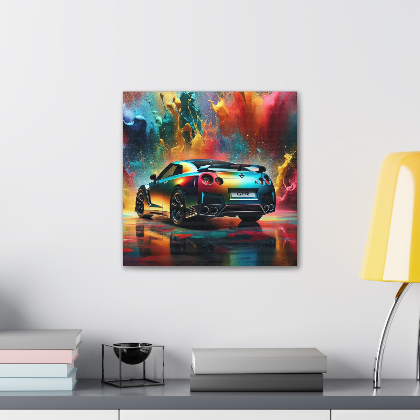 Nissan GT-R Car Canva Painting - Modern Wall Art Decor for Automotive Enthusiasts, Vehicle Inspired Home Decor, Unique Car Lover's Gift