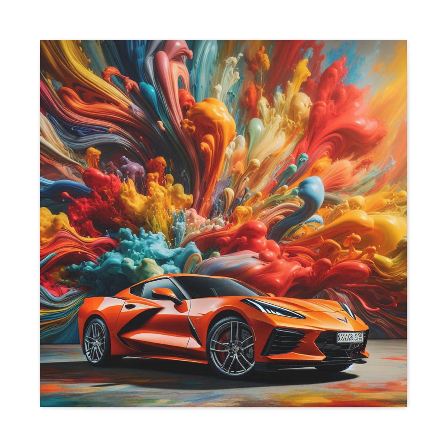 Chevrolet Corvette Canva Wall Art, Unique Car Design, Handmade Home Decor, Perfect Gift for Car Enthusiast, Quality Canvas Painting