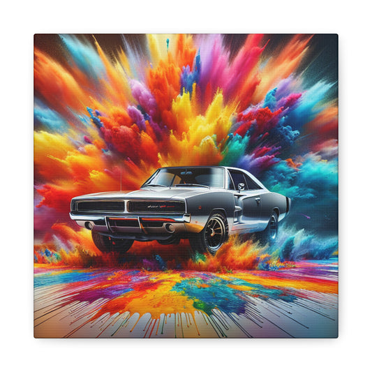 Vintage Dodge Charger Wall Art, High-Quality Car Canva Painting, Perfect for Garage Decor and Car Enthusiast Gifts