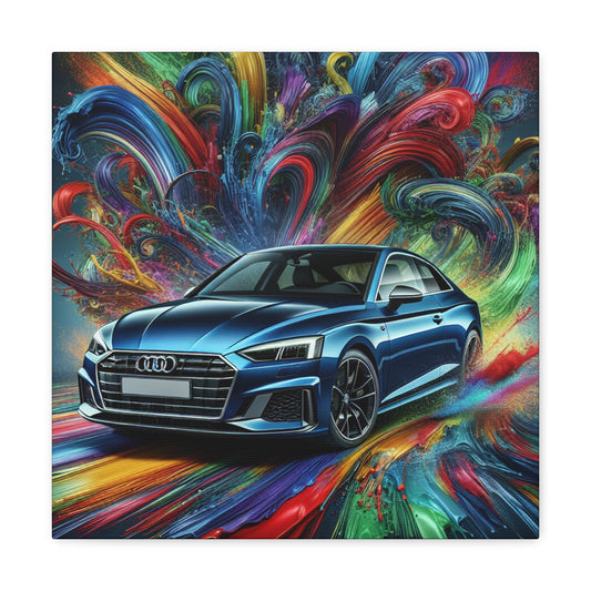 Audi A5 Canva Painting, Hand Painted Wall Art, Luxury Car Decor, Modern Home Office, Unique Gift for Car Lovers and Enthusiasts