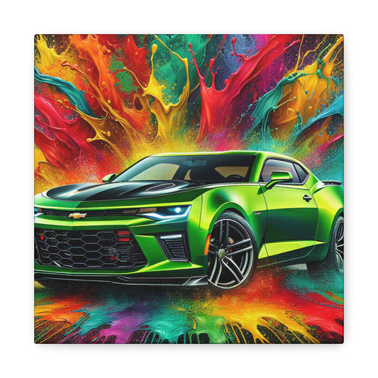 Chevrolet Camaro Artwork - Canva Painting, Wall Decor, Vintage Car Prints, Automotive Decor, Classic Car Lover - Ideal Gift for Car Enthusiasts