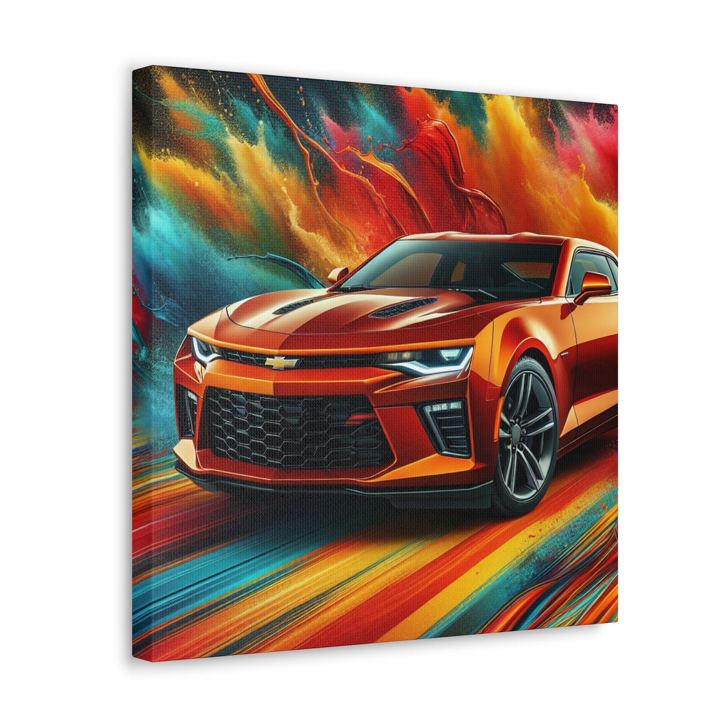 Chevrolet Camaro Canva Painting - Classic Car Wall Art, Muscle Car Decor, Gifts for Car Enthusiasts, Automobile Lovers, Man Cave Addition