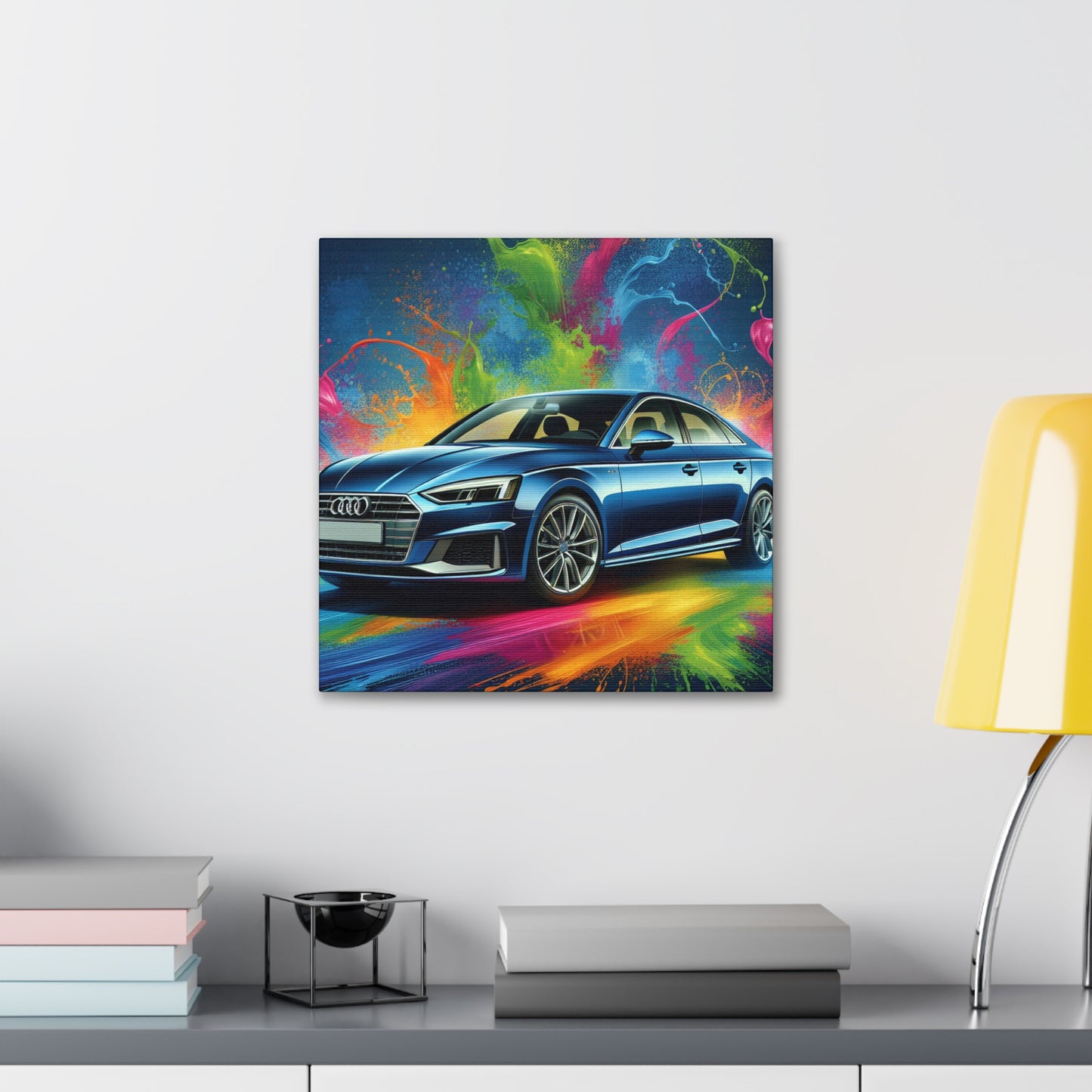 Audi A5 Canva Painting, Hand-Painted Wall Art, Luxury Car Print, Home Decor, Unique Gift for Car Enthusiast, Petrolhead, and Audi Lovers