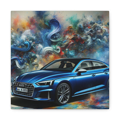 Audi A5 Canva Wall Art, Original Handmade Painting, Auto Enthusiasts Decor, Contemporary Luxury Vehicle, Car Lover Gift