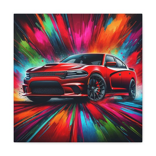 Vintage Dodge Charger Car Canva Painting, Unique Home Decor, Wall Art for Car Enthusiasts and Collectors, Perfect Gift