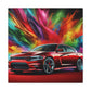 Vintage Dodge Charger Wall Art, Classic Car Canvas Painting, Automobile Decor, Perfect Gift for Car Enthusiasts and Collector's Item