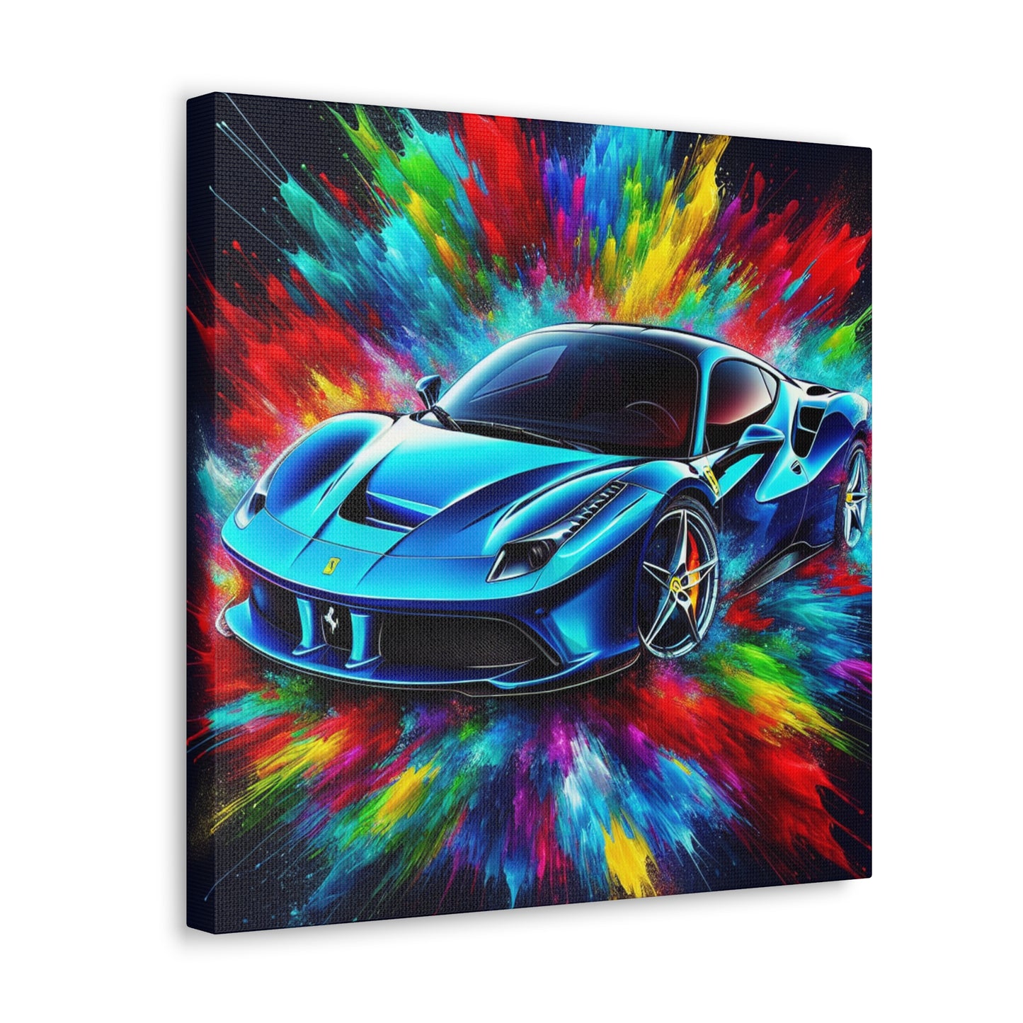 Ferrari Luxury Car Canva Painting, Handmade Sports Car Wall Art, Home Decor, Gift for Car Lovers, Men's Room, Garage Decor, Office Artwork