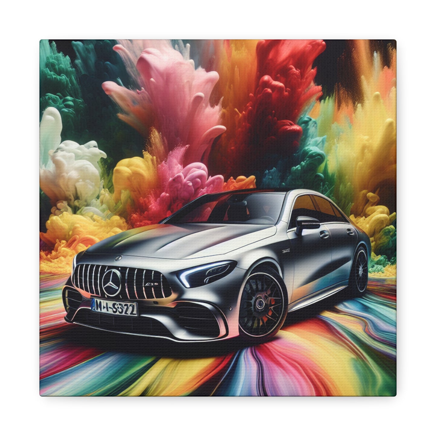 Mercedes AMG Car Wall Art Canva, Handmade Classic Car Painting, Perfect for Home and Office Decor, Unique Car Lovers' Gift