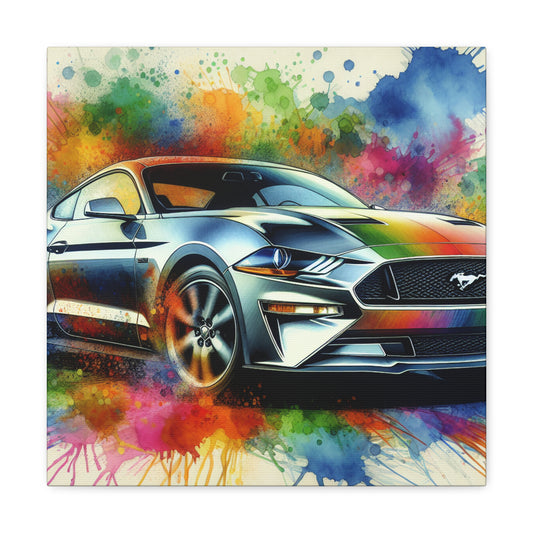 Ford Mustang Wall Art Canvas Painting - Vintage Car Enthusiast Gift, Automobile Decor, Garage Wall Hanging, Collector Item Mustang Artwork