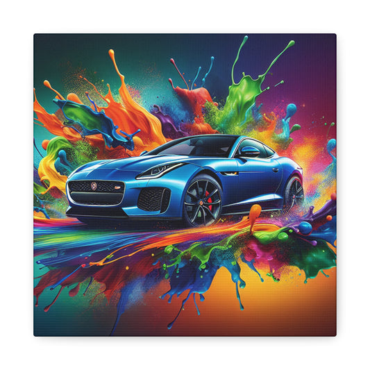 Jaguar F-Type Canvas Art - Abstract Wall Decor, Luxury Sports Car Painting, Unique Gift for Car Enthusiast, Office and Home Decor