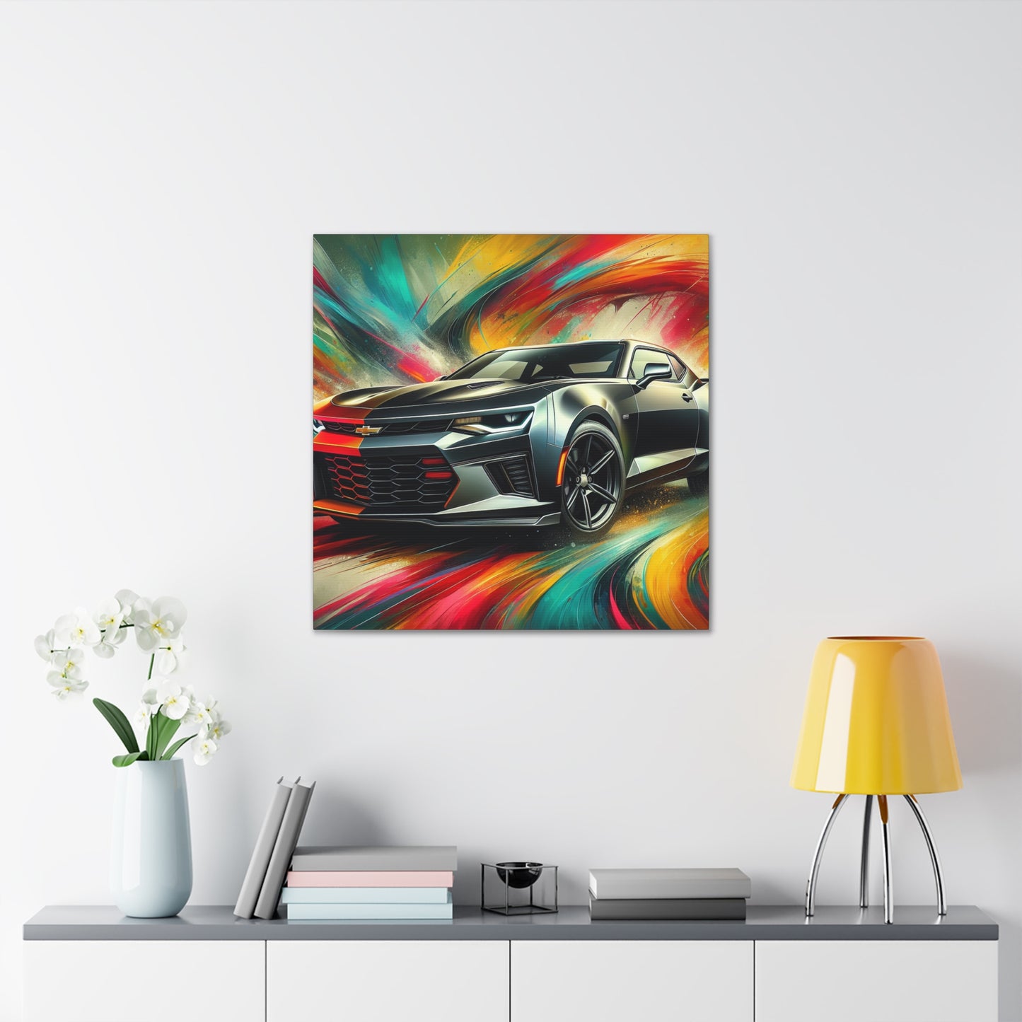 Chevrolet Camaro Canva Painting, Muscle Car Art, Perfect Gift for Car Lover, High Quality Wall Decor, Stylish Home and Office Decoration