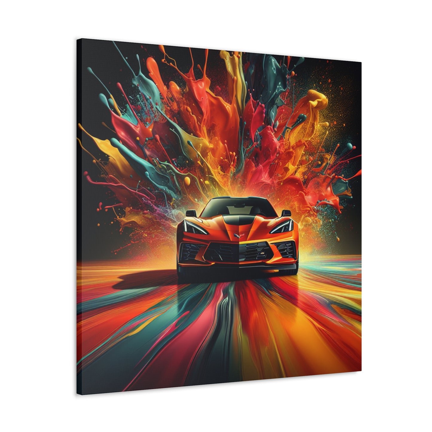 Chevrolet Corvette Wall Art, Canva Painting, Car Lovers Decor, Perfect Gift for Men, Unique Car Artwork, Automotive Wall Hanging