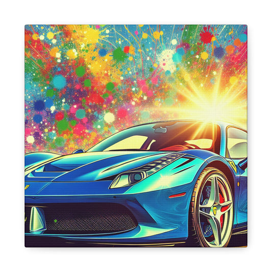 Ferrari Wall Art Canvas - Luxury Car Painting, Perfect for Man Cave, Garage Decor, Automotive Enthusiast Gift, High Quality Print