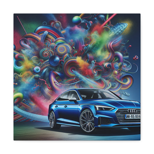 Audi A5 Canva Art, Luxury Car Wall Decor, Unique Gift for Motor Enthusiast, High-Quality Painting, Sleek Vehicle Home Decor