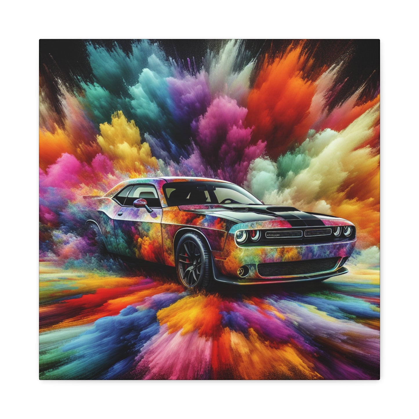 Dodge Challenger Wall Art, Car Enthusiast Gift, Automotive Canva Painting, Classic Muscle Car Decor, Man Cave Must-Have, Unique Artwork