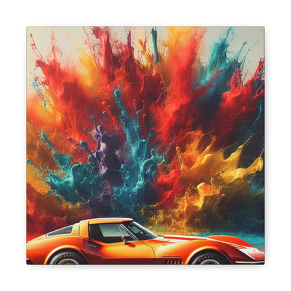 Chevrolet Corvette Canva Painting - Luxury Car Art, Wall Decor - Gift for Car Enthusiast, Perfect for Man Cave or Garage