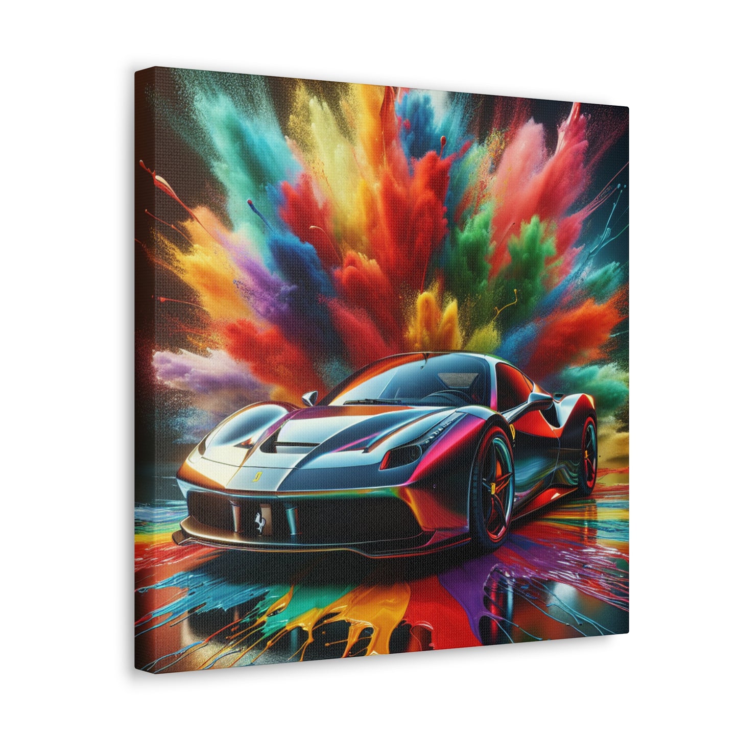 Ferrari Luxury Car Wall Art Canva Painting - Handmade Contemporary Home Decor for Men, Car Lovers and Collectors - Limited Edition Print