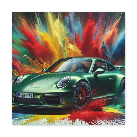 Porsche 911 Canva Painting - Luxury Vintage Car Wall Art - Home and Office Decor - Ideal Gift for Car Lovers