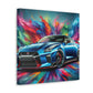 Nissan GT-R Car Wall Art Canva - Sports Car Lovers Decor, Hand Painted Modern Painting, Perfect Gift for Car Aficionados