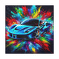 Ferrari Luxury Car Canva Painting, Handmade Sports Car Wall Art, Home Decor, Gift for Car Lovers, Men's Room, Garage Decor, Office Artwork