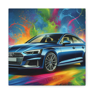 Audi A5 Canva Painting, Hand-Painted Wall Art, Luxury Car Print, Home Decor, Unique Gift for Car Enthusiast, Petrolhead, and Audi Lovers