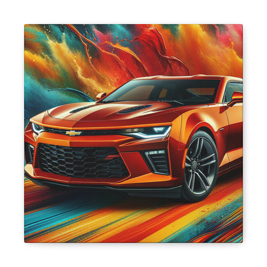 Chevrolet Camaro Canva Painting - Classic Car Wall Art, Muscle Car Decor, Gifts for Car Enthusiasts, Automobile Lovers, Man Cave Addition