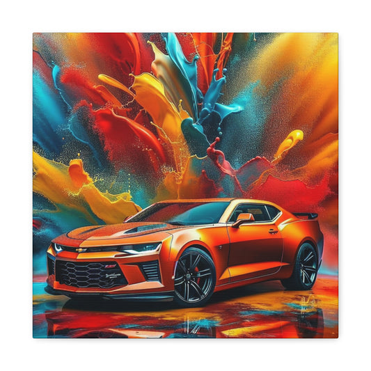 Chevrolet Camaro Wall Art - Vintage Car Canva Painting, Auto Enthusiast Decor, Classic Muscle Car Artwork, Home and Office Decor Pieces