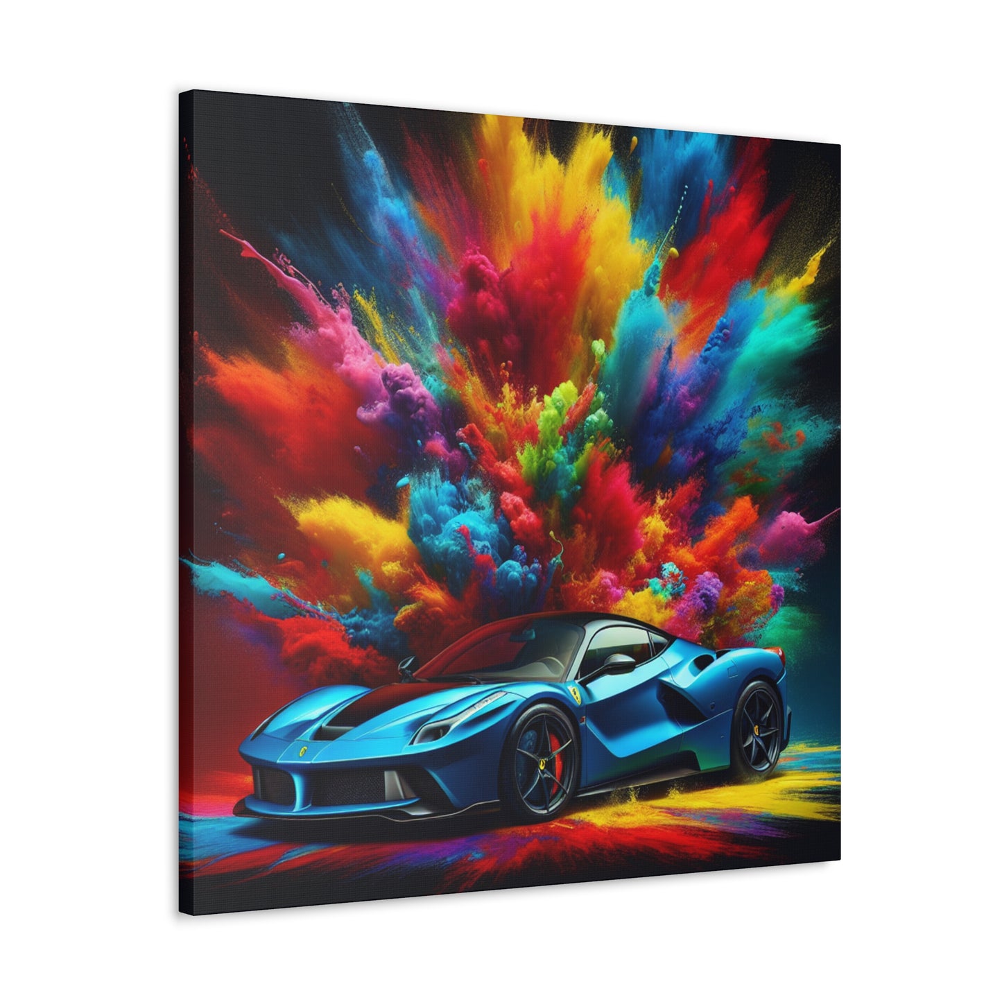 Ferrari Artwork Canva Painting - Luxury Car Wall Decor, Sports Car Print, Fast Automobiles Home Decorations, Collectible Car Lover Gift