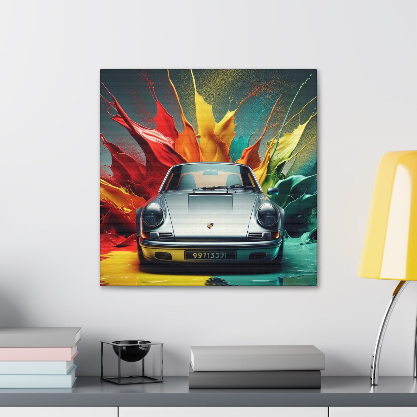 Porsche 911 Canva Painting, Wall Art for Man Cave, Home Decor, Luxury Car Art, Collector's Edition, Race Car Enthusiast Gift, Auto Wall Print