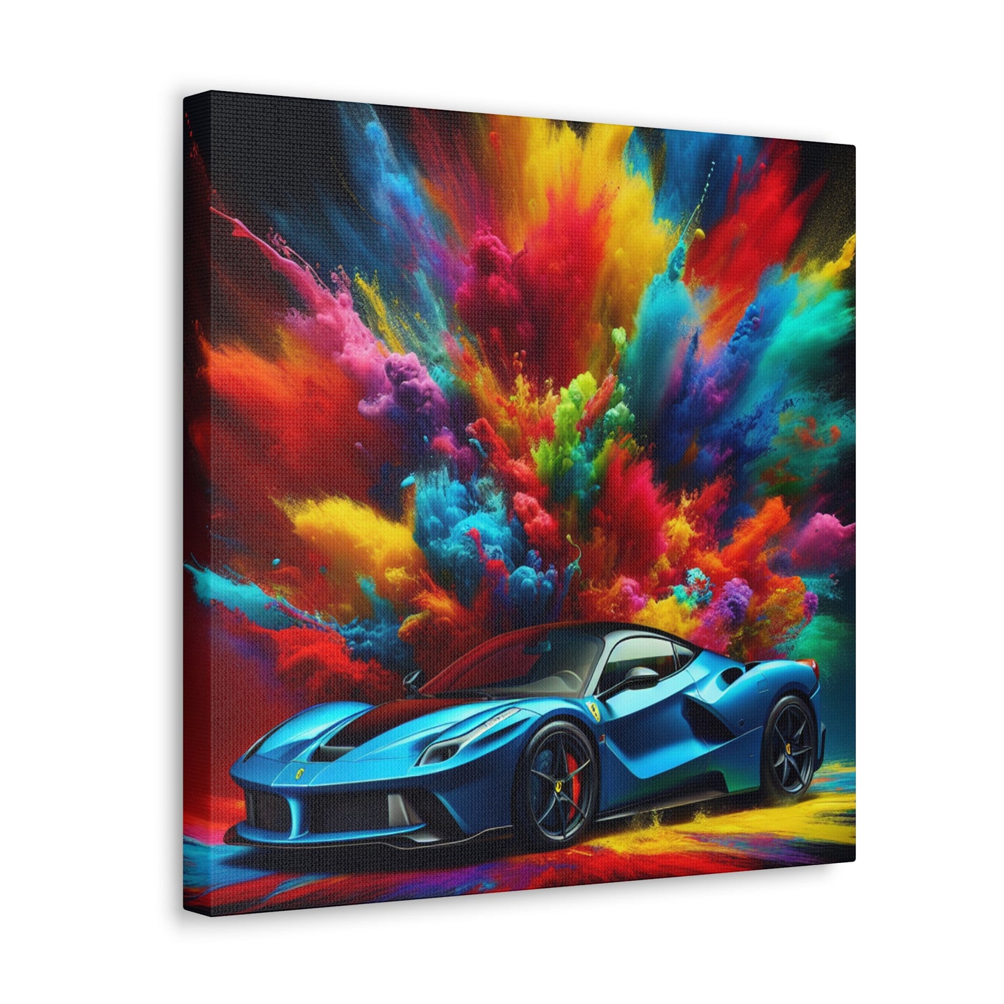 Ferrari Artwork Canva Painting - Luxury Car Wall Decor, Sports Car Print, Fast Automobiles Home Decorations, Collectible Car Lover Gift