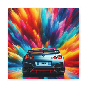 Nissan GT-R Car Canva Painting, Enthusiast Art, Home Decor Wall Hangings, Automotive Large Print, Garage and Man Cave Nostalgic Must-Have