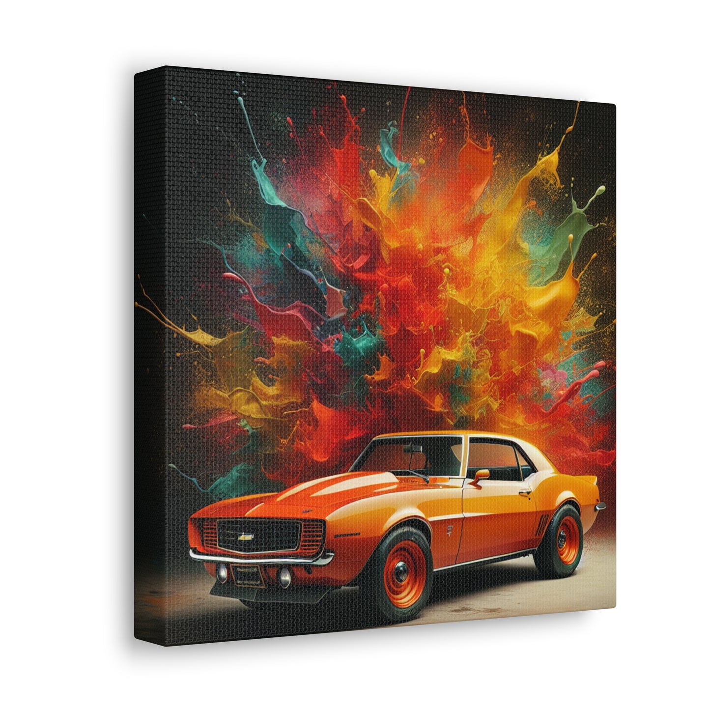 Chevrolet Camaro Canva Painting - Classic Car Wall Art, American Muscle Car Decor, High-Quality Giclee Print, Gift for Car Enthusiast