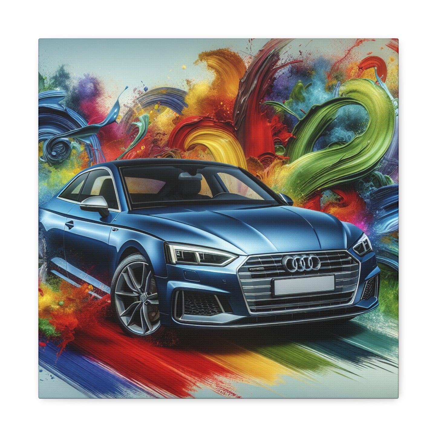 Audi A5 Wall Art, Car Enthusiast Gift, Hand-Painted Canva, Automotive Decor, Car Artwork, Man Cave Decor, Luxury Auto Prints, Sports Car Art