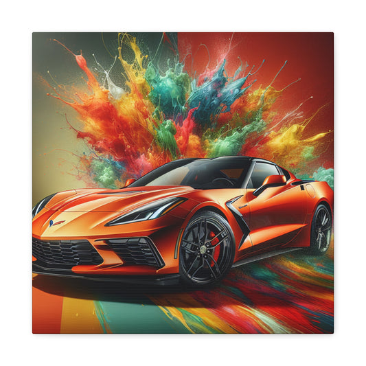 Chevrolet Corvette Wall Art, Large Canvas Print, Luxury Car Painting, Home and Office Décor, Perfect Gift for Car Lovers