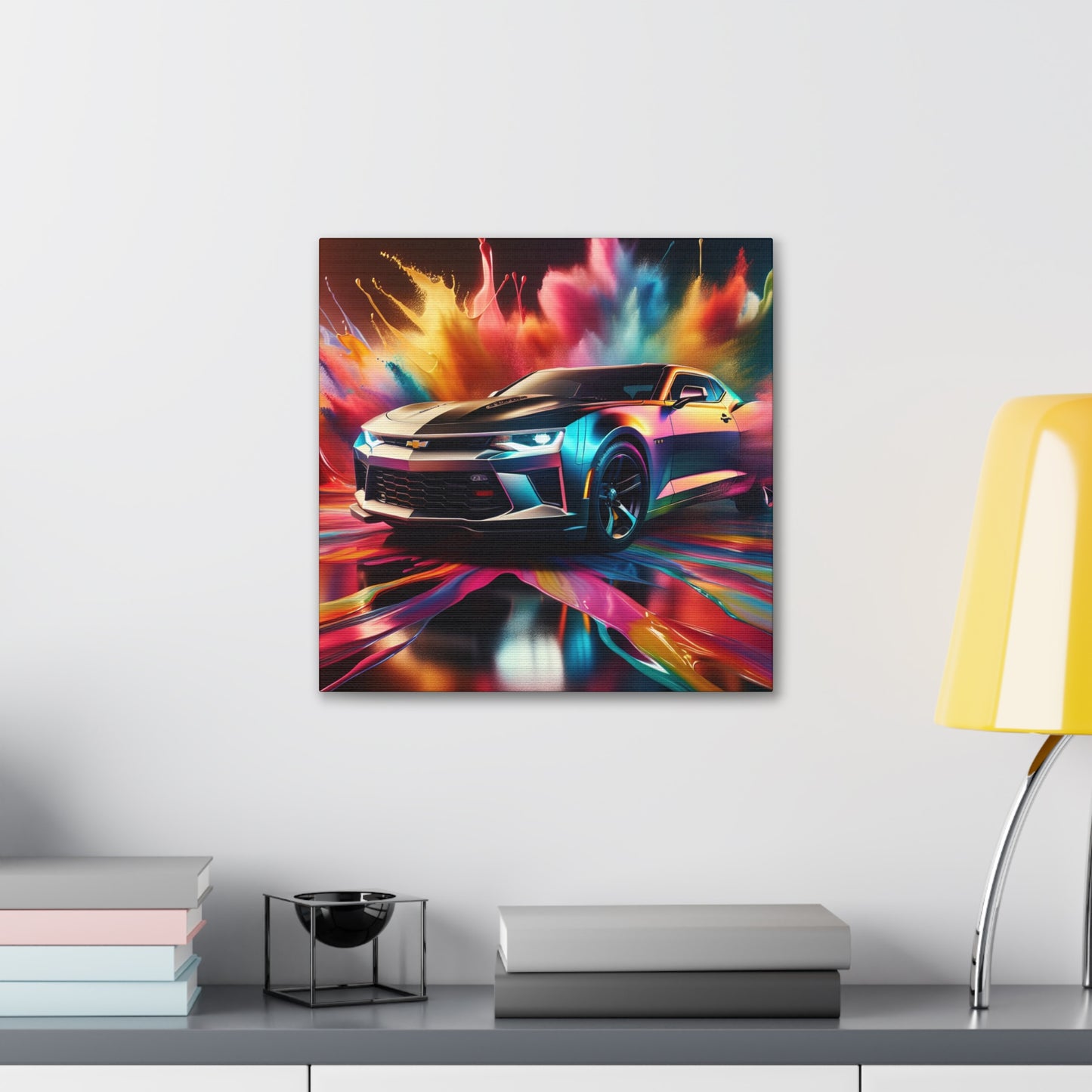 Chevrolet Camaro Wall Art Canva Painting, Car Enthusiast Decor, Muscle Car Print, Home Office Garage Decor, Automobile Artwork, Classic Car