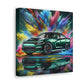 Vintage Dodge Charger Car Canva Painting - Classic Automobile Wall Art for Garage, Car Enthusiast Gift, Home Decor