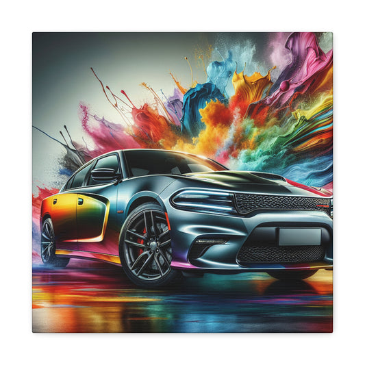 Dodge Charger Canva Painting, Muscle Car Wall Art, Classic Automobile Home Decor, Ideal Gift for Car Enthusiast