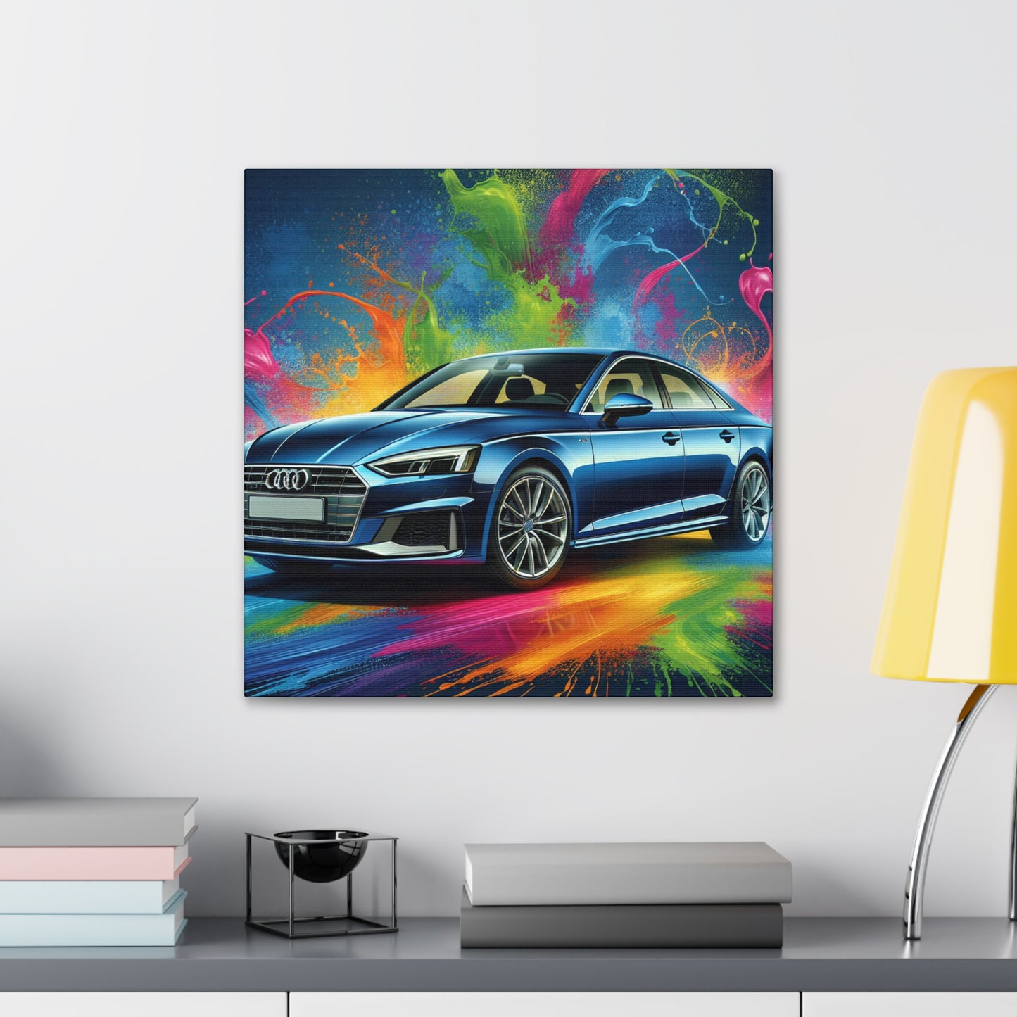 Audi A5 Canva Painting, Hand-Painted Wall Art, Luxury Car Print, Home Decor, Unique Gift for Car Enthusiast, Petrolhead, and Audi Lovers