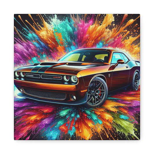 Vintage Dodge Challenger Canvas Art - Classic Car Wall Decor, Auto Enthusiast Gift, Racing Legend Print, Garage and Man Cave Decorations