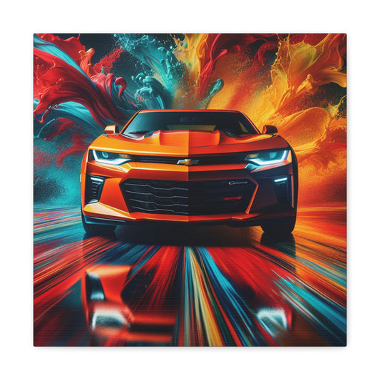 Chevrolet Camaro Wall Art Canva Painting - Classic Car Vintage Decor, Camaro Lovers Gift, Home and Office Decoration, Automobile Artwork