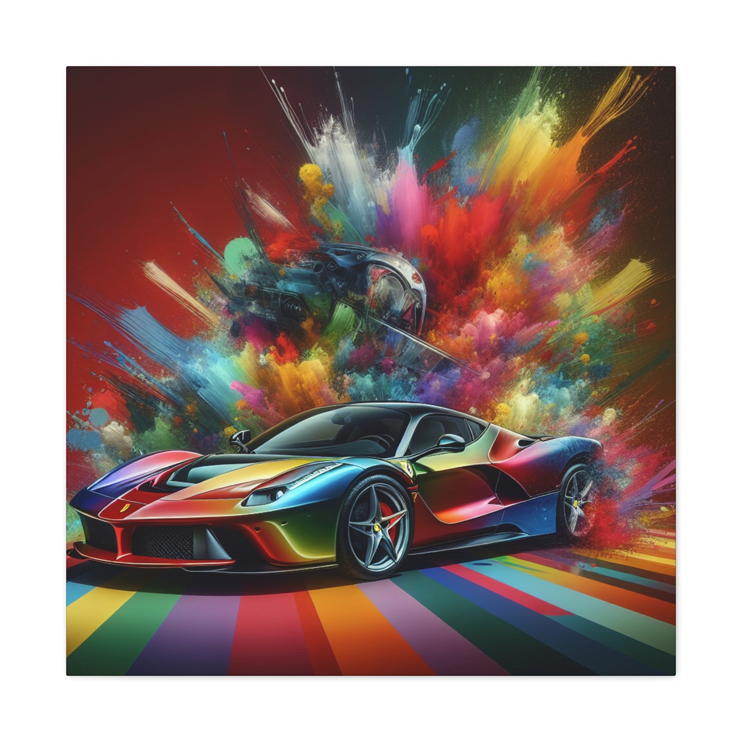 Ferrari Car Wall Art, Luxury Sports Car Canva Painting, Perfect Gift for Car Enthusiasts, Home and Office Decorative Piece, Collectible Artwork