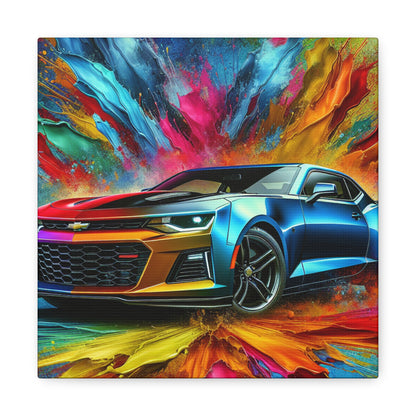 Chevrolet Camaro Wall Art - Classic Car Canva Painting, Decorative Print - Ideal for Man Cave, Garage, Office and Living Room Decor