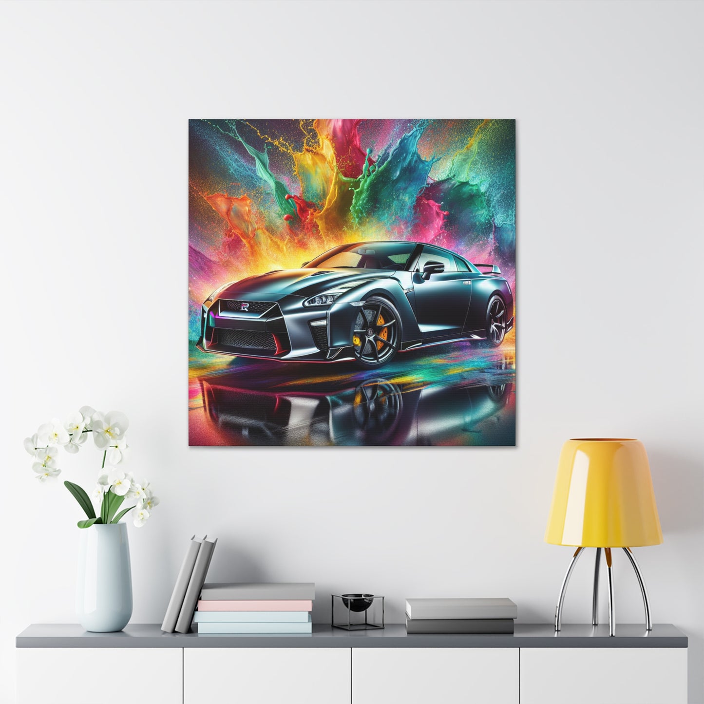 Premium Nissan GT-R Wall Art, Framed Canva, Large Car Print Paintings, Perfect Gift for Car Enthusiasts and Home Decor