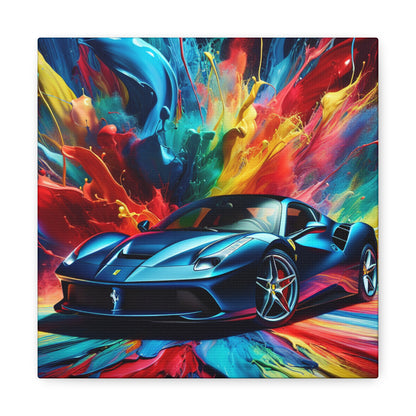 Ferrari Canva Painting - Luxurious Wall Art, Home Decor, Unique Gift for Car Enthusiasts and Sports Car Lovers, Handmade Artwork