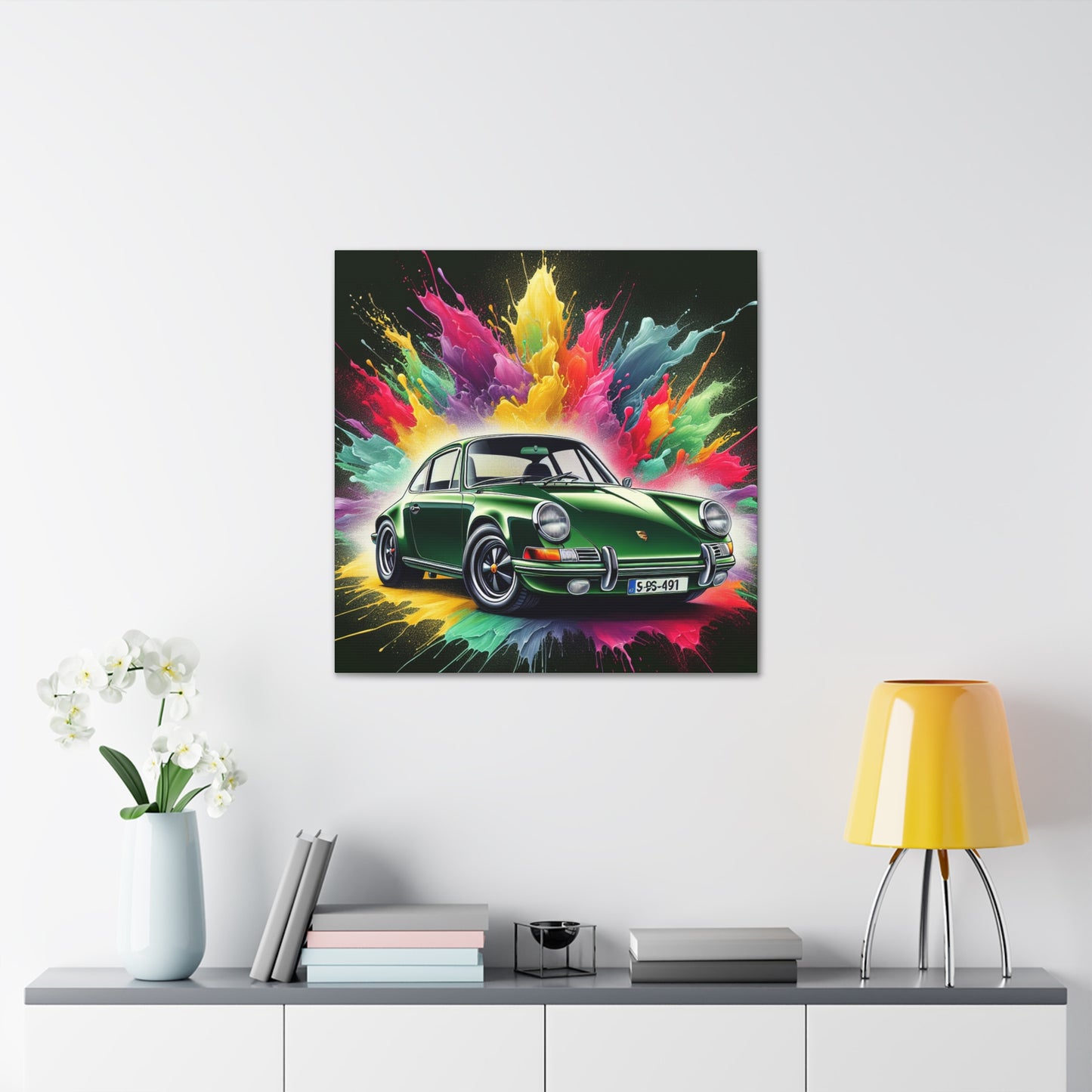 Porsche 911 Canva Art - Luxury Car Painting, Wall Decor for Garage, Gift for Car Enthusiast, Men's Gift Idea, Automotive Artwork