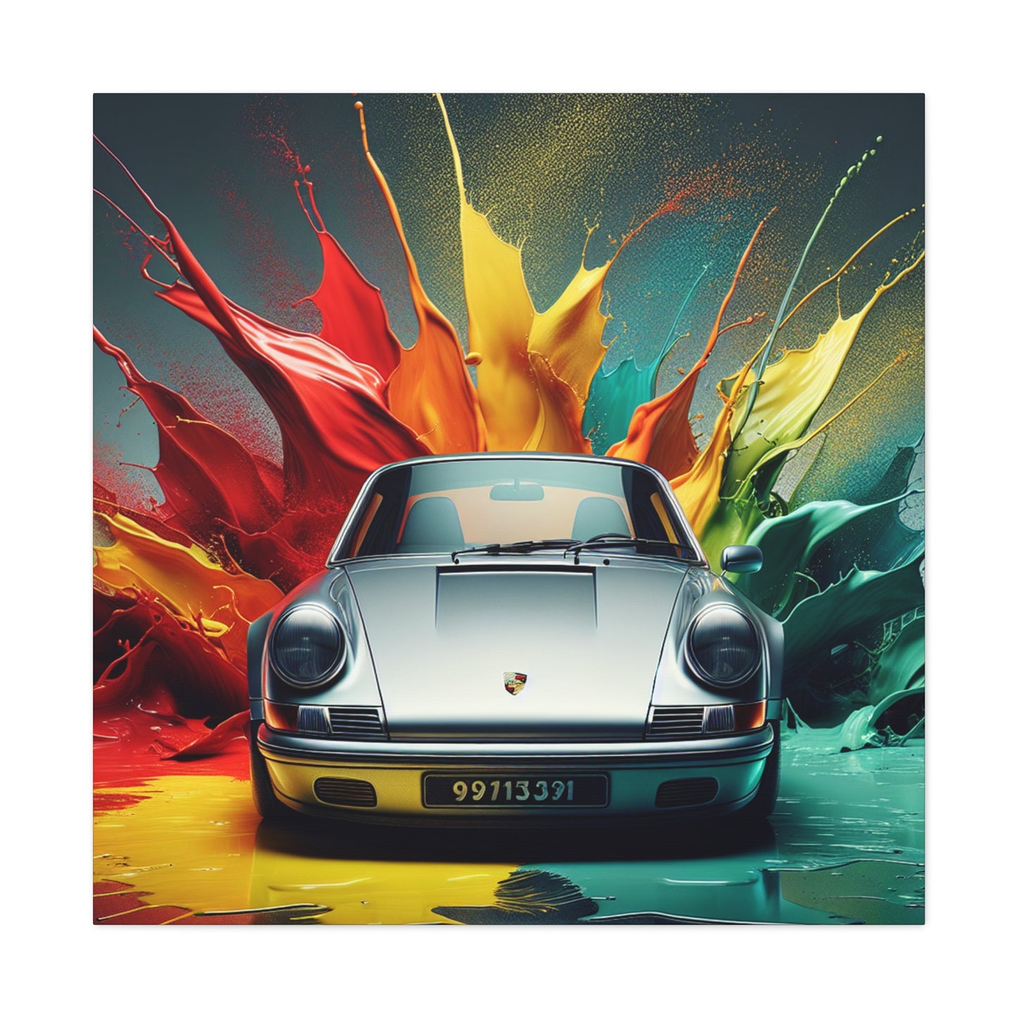 Porsche 911 Canva Painting, Wall Art for Man Cave, Home Decor, Luxury Car Art, Collector's Edition, Race Car Enthusiast Gift, Auto Wall Print