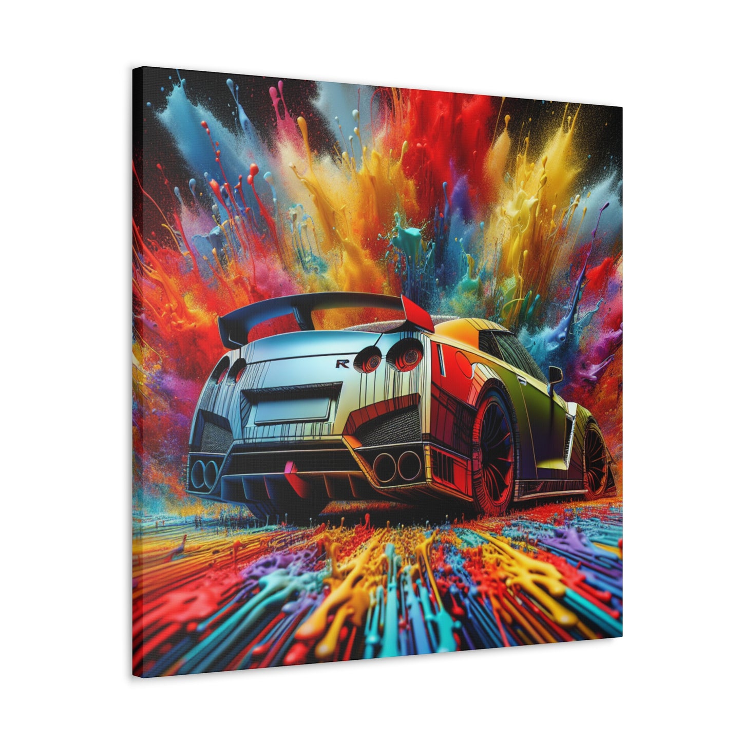 Nissan GT-R Canva Painting, Exquisite Wall Decor, Car Enthusiast Gift, Automotive Art, Racing Theme Room, Handmade GT-R Canva Print