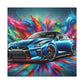 Nissan GT-R Car Wall Art Canva - Sports Car Lovers Decor, Hand Painted Modern Painting, Perfect Gift for Car Aficionados