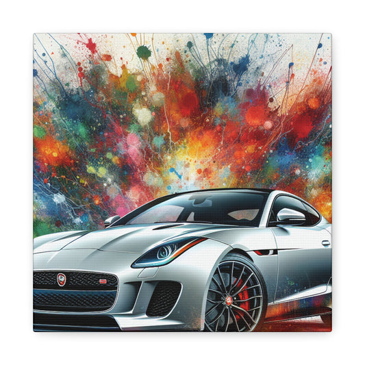 Jaguar F-Type Wall Art Canva, Vintage Car Painting, Luxury Auto Home Decor, Perfect Gift for Car Enthusiasts, High Quality Canvas Print