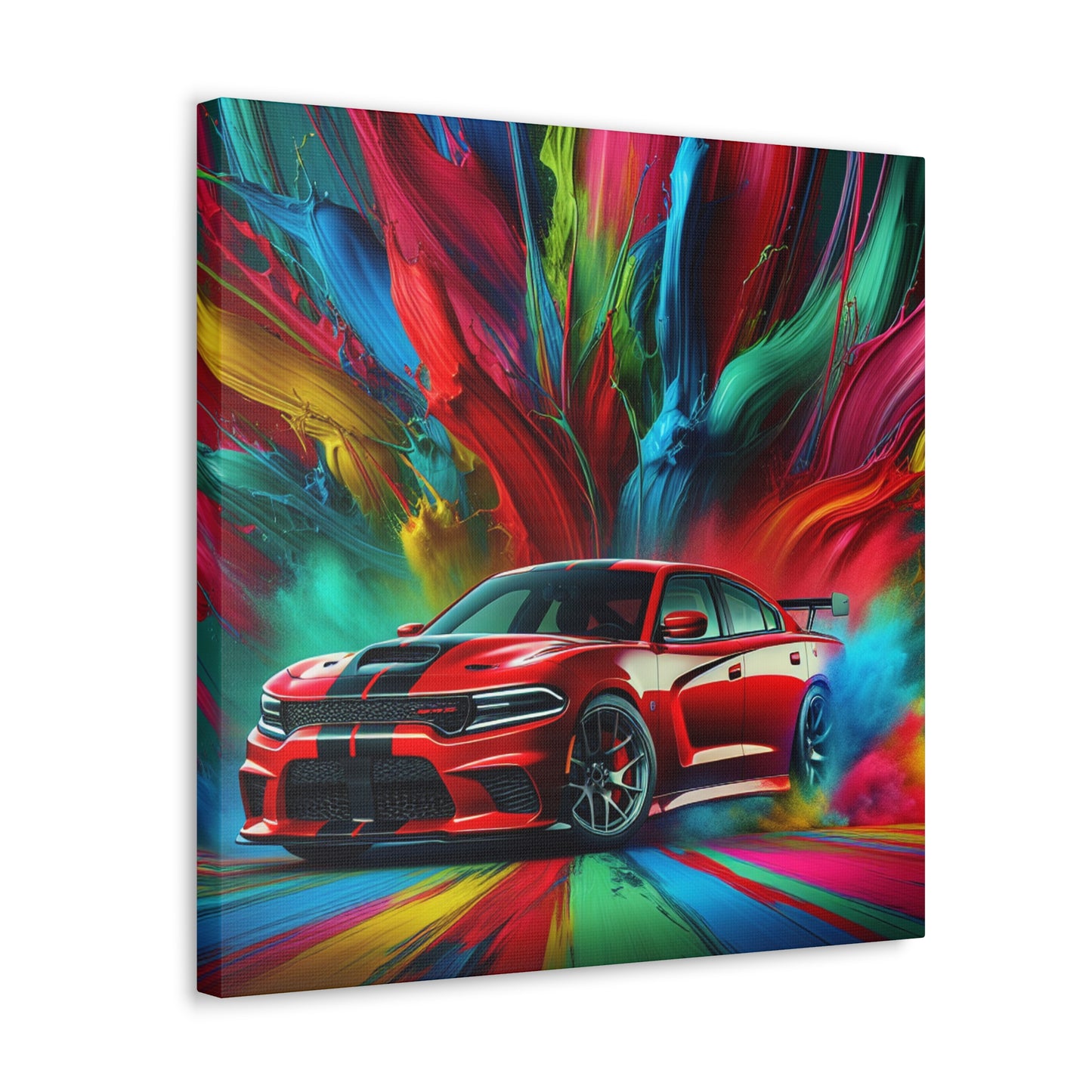 Dodge Charger Canva Painting - Large Wall Art, Home and Office Decor, Unique Car Artwork, Gift for Auto Enthusiasts, Car Lovers Present